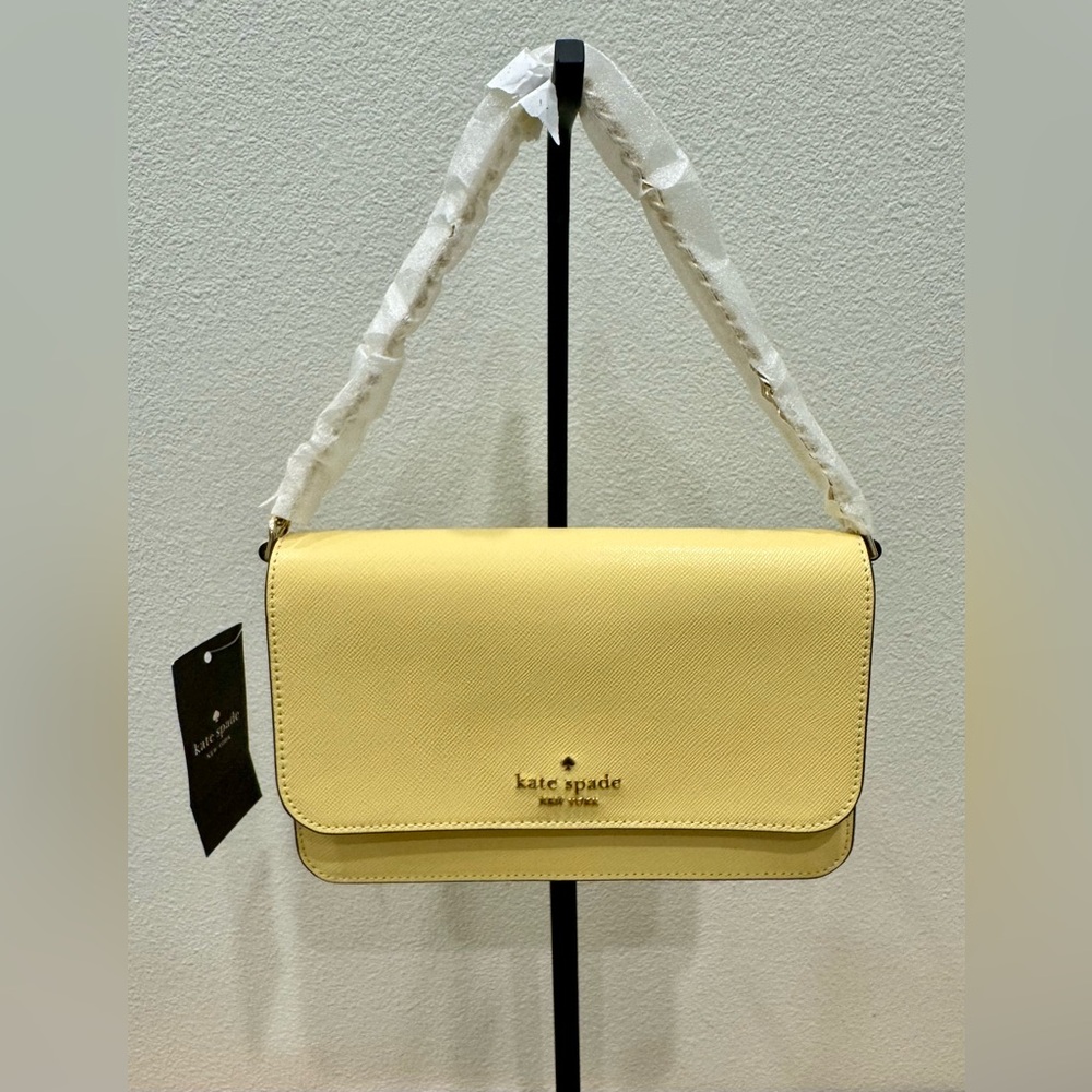 Kate Spade Madison Small Flap Saffiano Leather Butter Yellow Shoulder/Crossbody